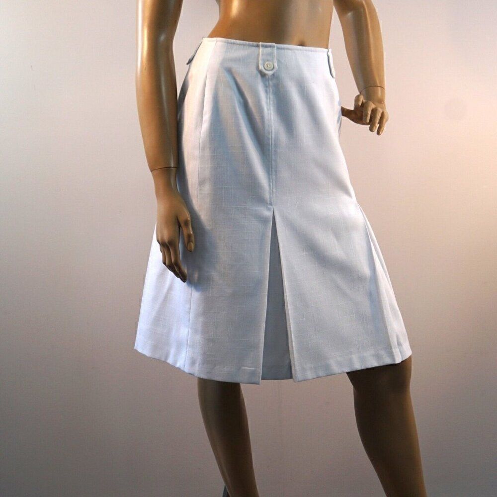 VIA CONDOTTI Vintage Career Skirt Womens Size 4 Classy White Knee Length Pleated